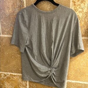 Lululemon Heather Gray Crew Neck Tie Front T-Shirt